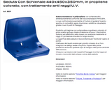 Seduta a scocca con schienale per tribuna Art. 8509 anti UV modello simil M2008 / M2010