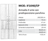 Armadietto spogliatoio 4 Ante Vari colori disponibili  MOD. IF1040/E