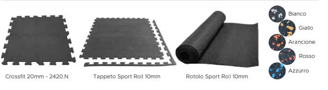 Pavimentazione sportiva in rotolo o tappeti SPORT ROLL 10 mm granuli di gomma SBR Qualità Standard
