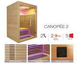 Sauna infrarossi al quarzo Canopèe 2 posti Costo, Spedizione e Preventivo su richiesta! Cod. HL-CNP02 Tecnologia a infrarossi a tripla cura