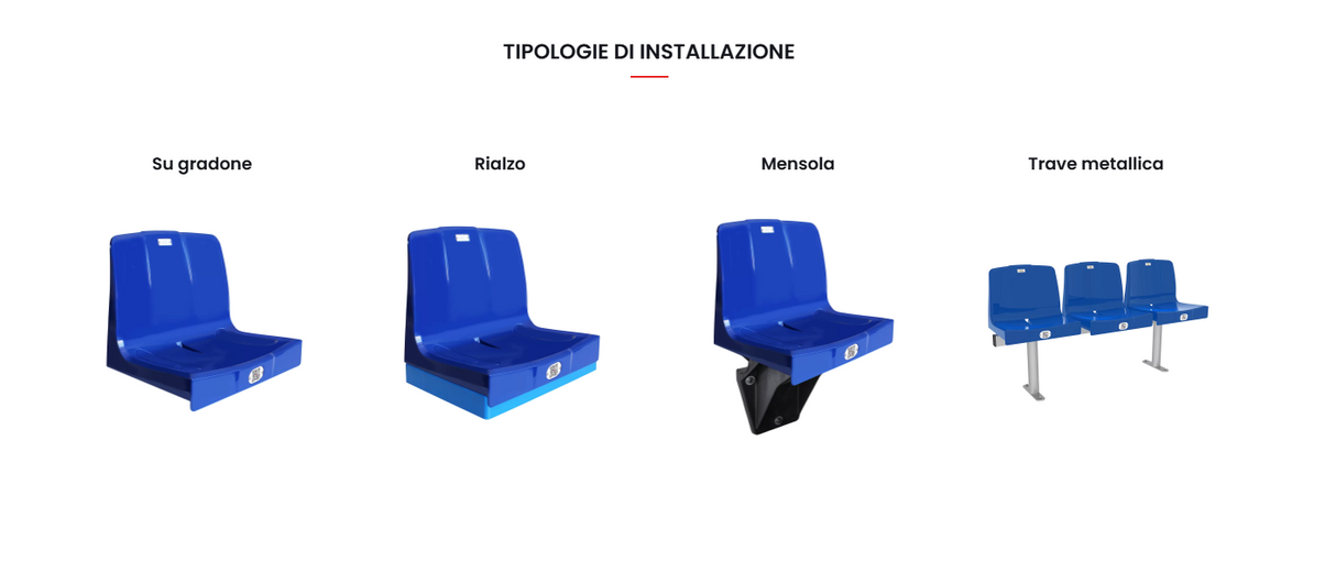 M2020 – Seduta monoblocco per impianti sportivi (anche Versione Ignifuga)