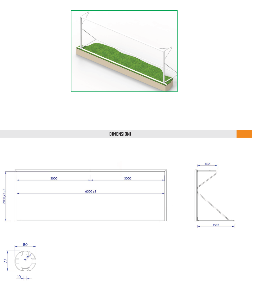 Coppia porte calcio a 7 in alluminio dimensioni cm 600x200 Art. S04312