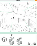 Coppia porte calcio a 7 in alluminio dimensioni cm 600x200 Art. S04312