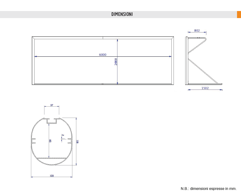 Coppia porte calcio a 7 in alluminio dimensioni cm 600x200 Art. S04310
