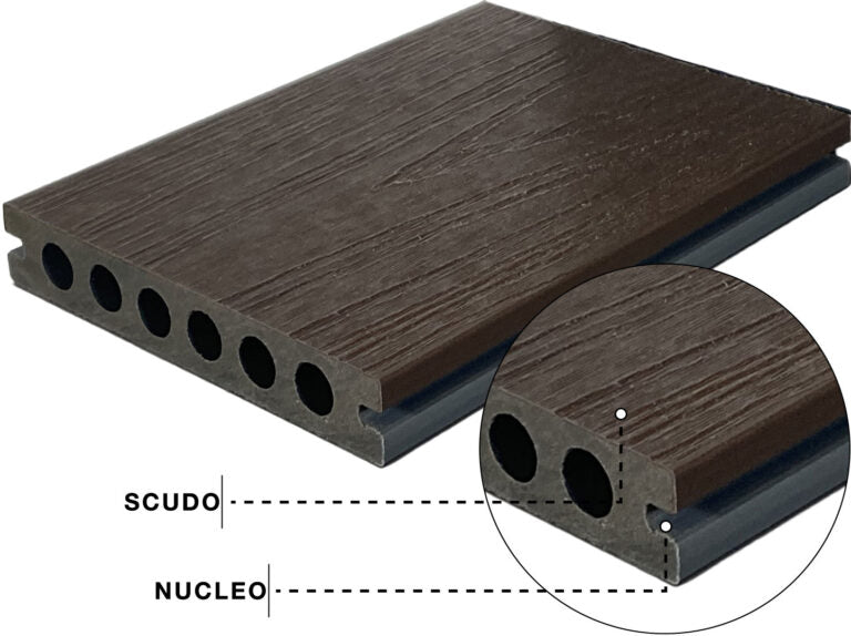 Pavimentazione in Legno Composito Rivestito in polimero KIKO DECKING per Esterno (Sia ambienti commerciali sia residenziali)