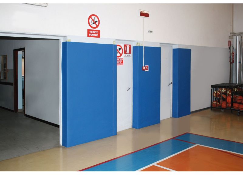 Protezione antitrauma DeS sp. 11 mm Ignifuga cl1 - ideale per colonne e pilastri in palestre, scuole, oratori e asili cod. 079-R (rosso) cod. 079-B (blu)