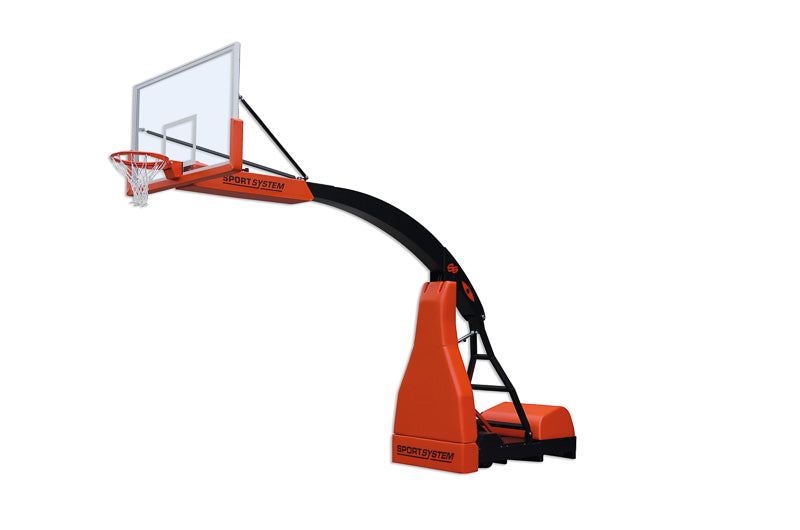 Impianto Basket Hydroplay ACE mobile su ruote, sbalzo cm 325 omologato FIBA per competizioni di 1° livello S04100