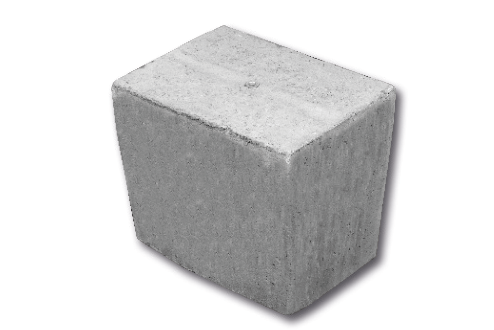 Blocco zavorra per impianti basket mobili, in cemento, peso kg 50 S04130