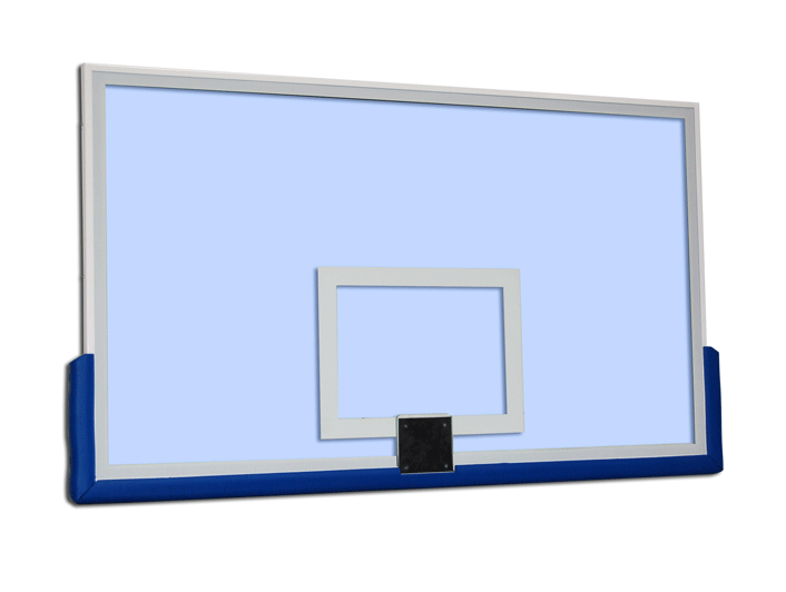Tabellone basket di plexiglas trasparente, su telaio in acciaio verniciato con protezione S04206