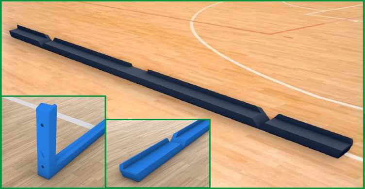 Protezione di poliuretano da applicare con viti su telaio tabellone basket, modello ad U secondo norme FIBA - NEW DESIGN art. S04225