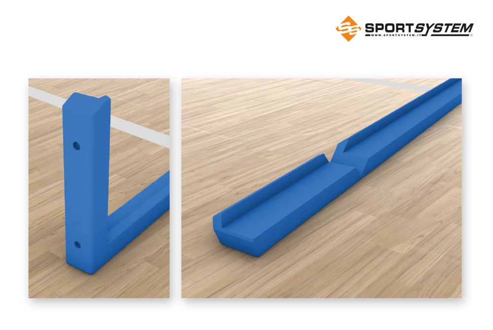Protezione di poliuretano da applicare con viti su telaio tabellone basket, modello ad U secondo norme FIBA - NEW DESIGN art. S04225