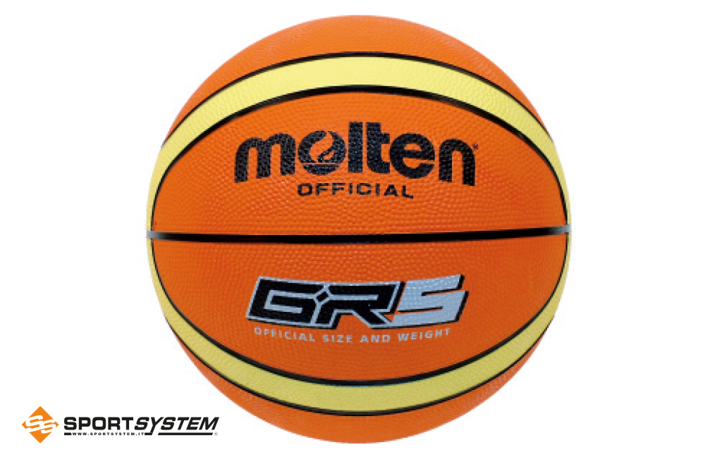 Pallone minibasket in gomma-nylon Molten, misura 5.  Art. S05404