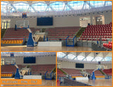 Impianto Basket Hydroplay ACE mobile su ruote, sbalzo cm 325 omologato FIBA per competizioni di 1° livello S04100