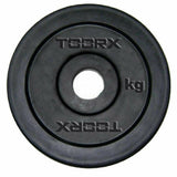 Disco In Ghisa Nero Gommato Toorx da 0,5 Kg a 20 Kg Foro 25 mm cod. DGG