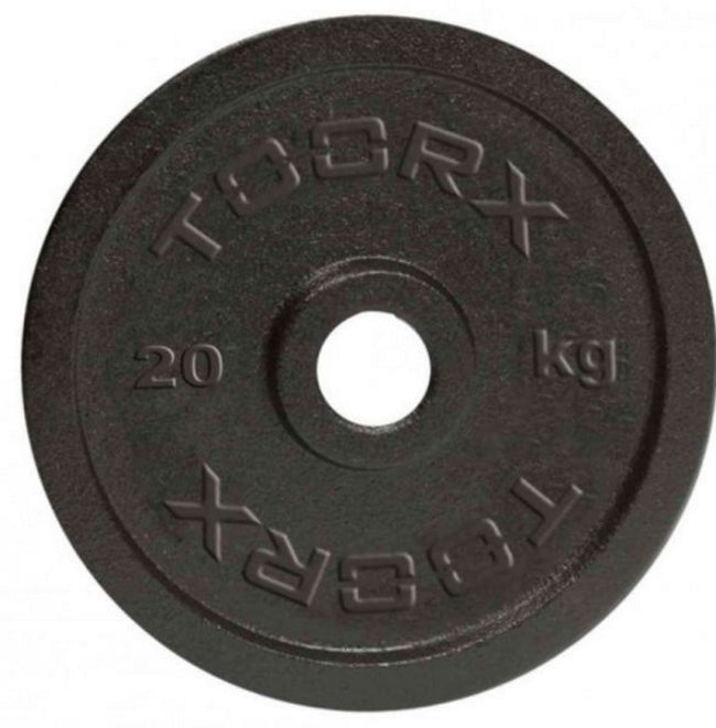 Disco In Ghisa Nero Gommato Foro 25 mm Toorx da 0,5 Kg a 20 Kg  cod. DGN