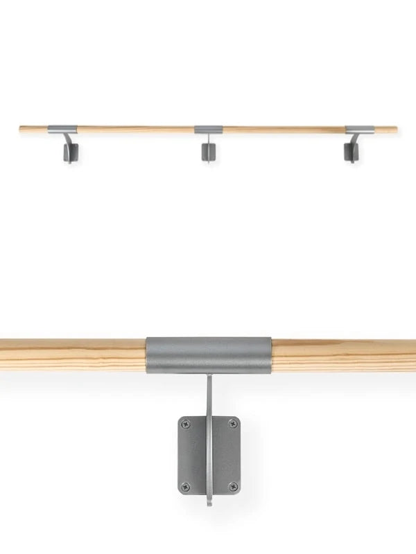 Sbarra da danza fissa a parete Arabesque color argento mt 1.5 Dinamica Ballet