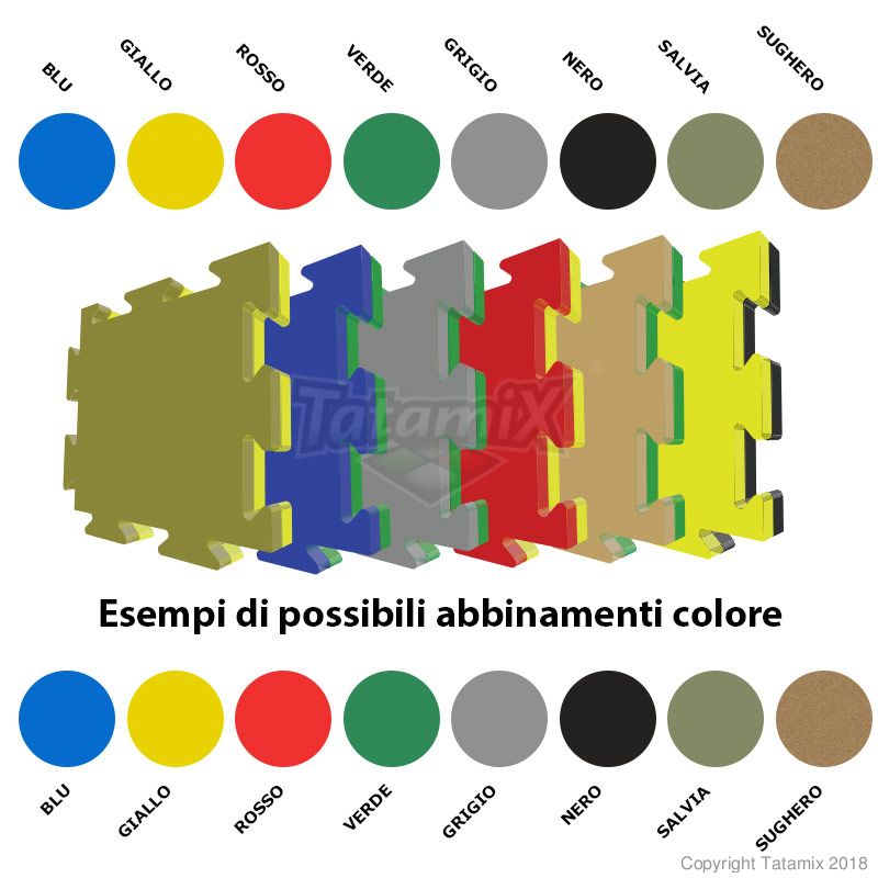 Tatami HYBRID PERSONALIZZABILE  ad incastro 100x100 lastra in EVA + XPE