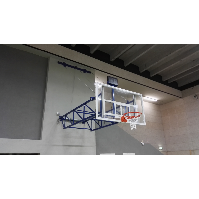 Impianto basket pallacanestro sollevabile a parete Art. B 655 sbalzo cm. 525