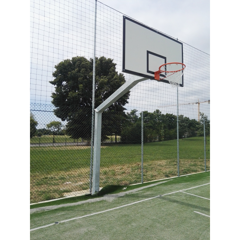 Coppia impianto basket monotubolare sbalzo 165 cm. CERTIFICATO A NORMA UNI EN 1270 Art. B 651