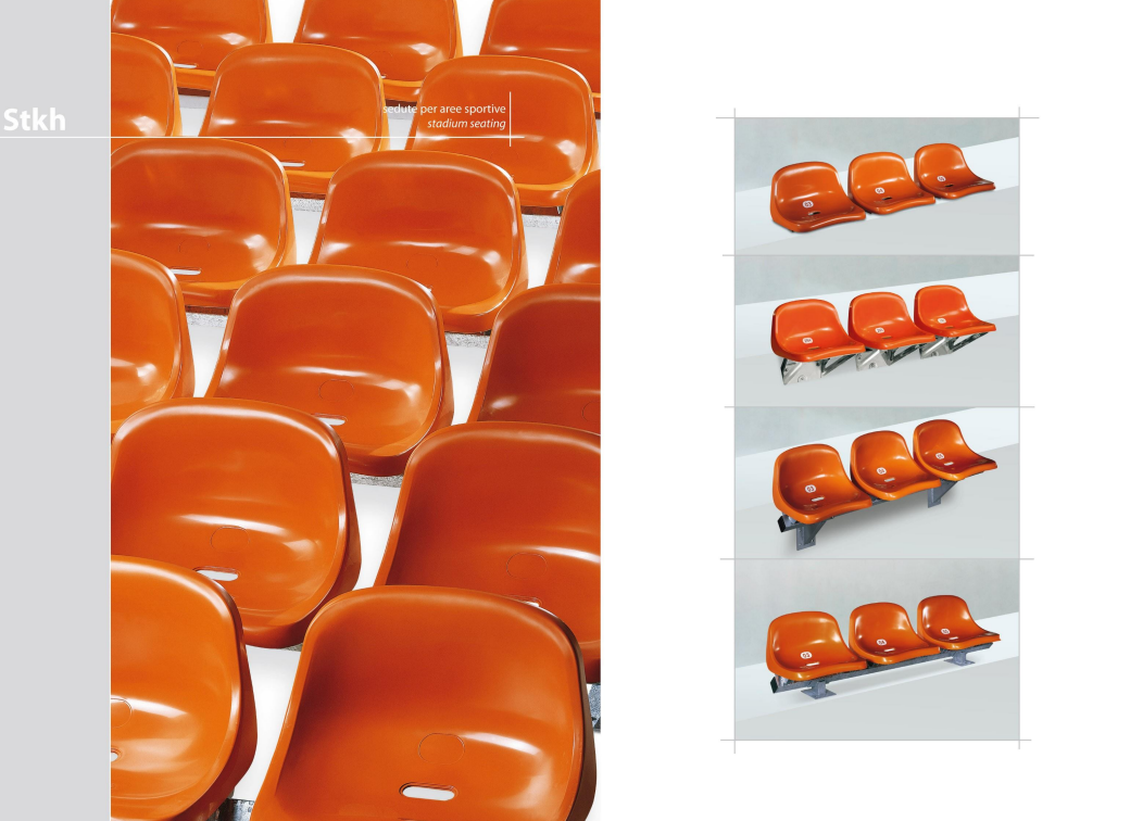 Seduta a scocca mod. STKH polipropilene per tribune ed aree sportive BERICAP