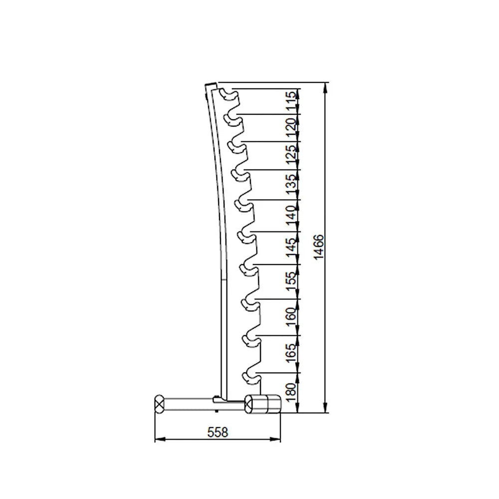 Rastrelliera Verticale Porta Manubri 10 Coppie Diamond Cod. RV-10P