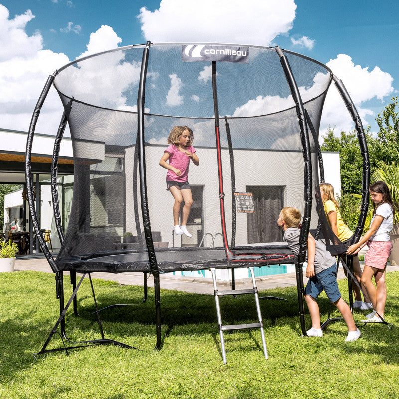 Trampolino SpringCare Cornilleau  Inclusi i suoi dispositivi di protezione progettati in modo intelligente (rete, materassino protettivo, pali curvi) (Copia) (Copia)
